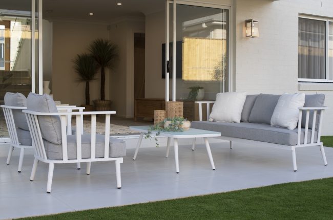 Carolina 1 311 outdoor entertaining area with white furniture