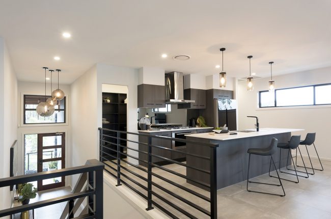 San Remo 273 kitchen design in split level home