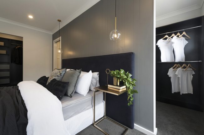 San Remo 273 open plan bedroom with walk in wardrobe