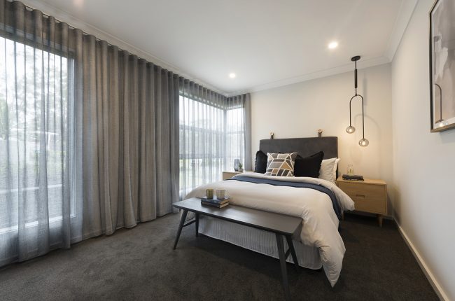 San Remo 273 master bedroom with unique pendant lighting