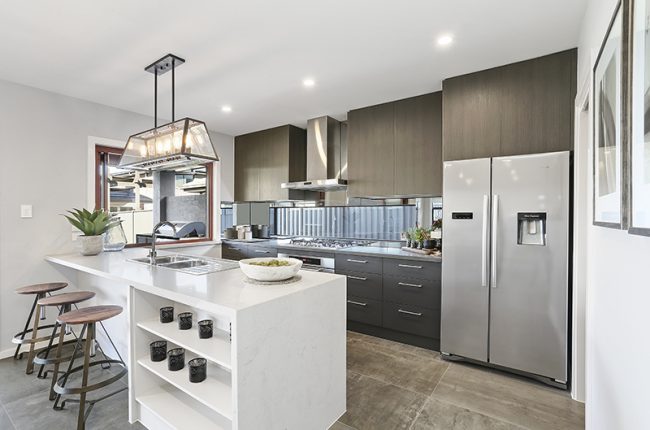 Newport 270 kitchen design with white island bench