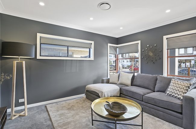 Newport 270 living room with grey theme