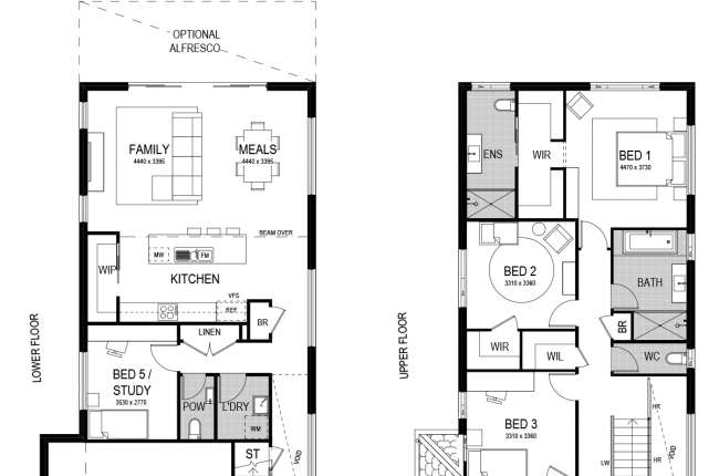 Coolum 266 floor plans with garage on left