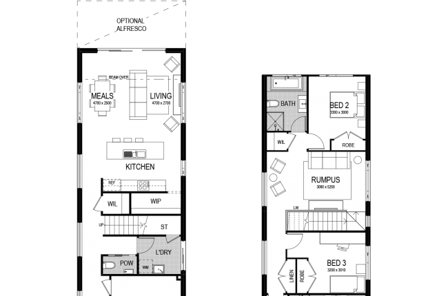 malibu 208 floor plan with garage on the right