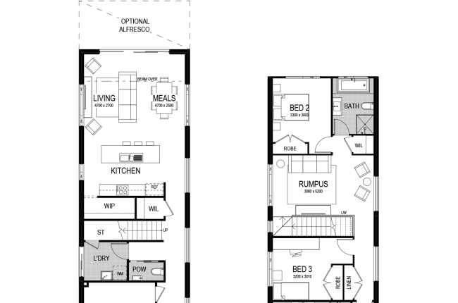 malibu 208 floor plan with garage on the left
