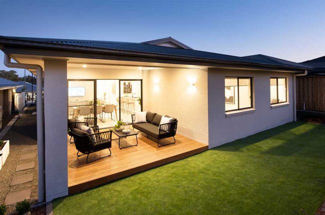 Southport 217 outdoor entertaining area and fresh cut grass