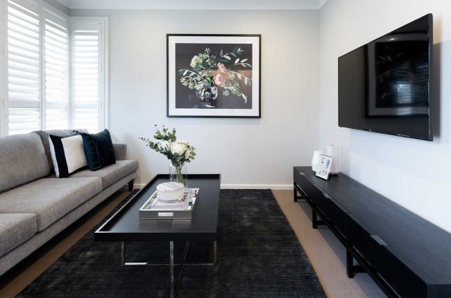 Southport 217 theatre room with floral minimalist theme