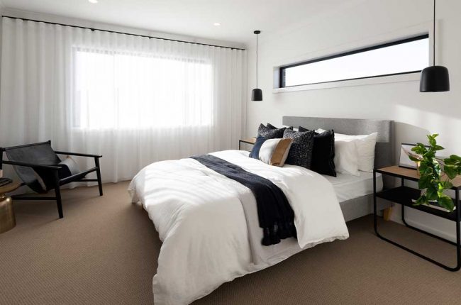 Coolum 266 master bedroom with monochrome theme