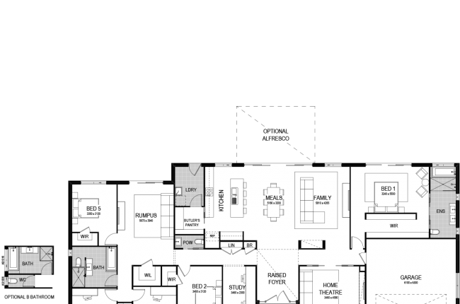 ridgeview 321 floor plan with garage on the right