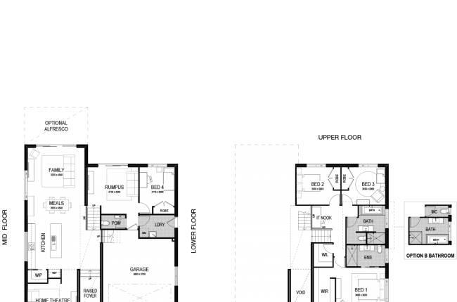 San tropez 243 Floor-Plan with the garage on the right