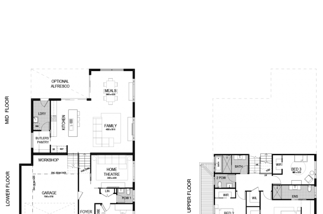 whitehaven 264 floor plan with garage on the left