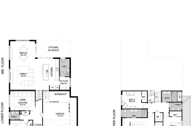 whitehaven 264 floor plan with garage on the right