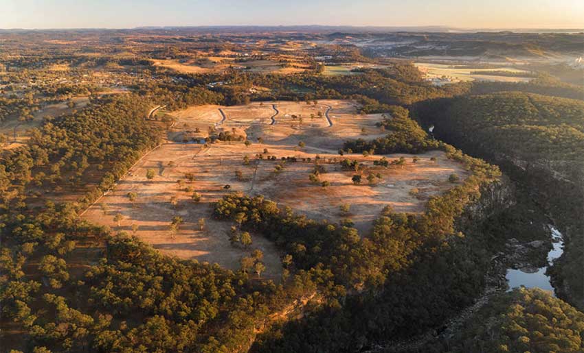 the acres estate from aerial view
