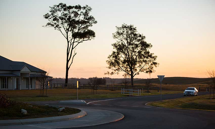 branxton estate at sunset