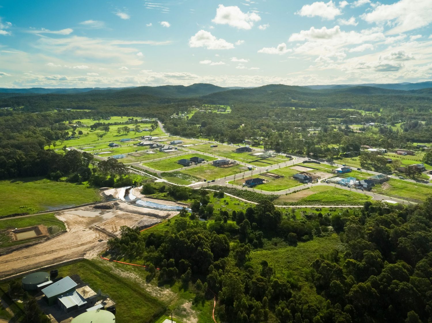 wyee estate from aerial view