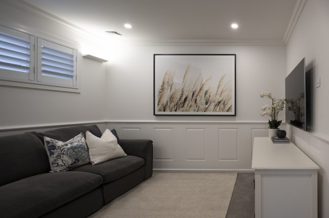 Whitehaven 238 theatre room with recess lighting