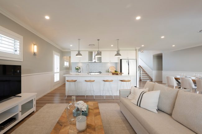 Riviera 1 262 open plan kitchen, living and dining area