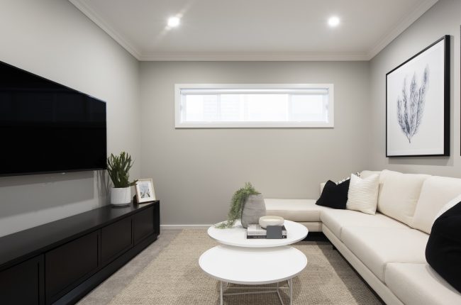 Avoca 210 theatre room with monochrome colour scheme