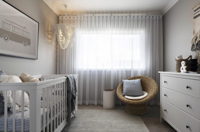Avoca 210 nursery with pearl chandelier