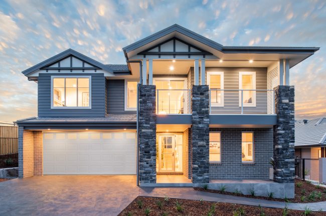 Riviera 1 261 display home at twilight