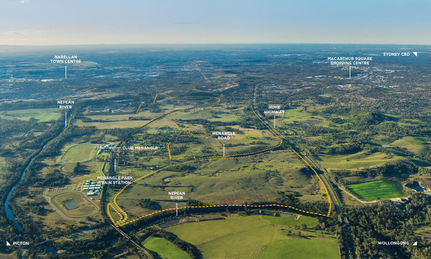 menangle park map of highlights in the area